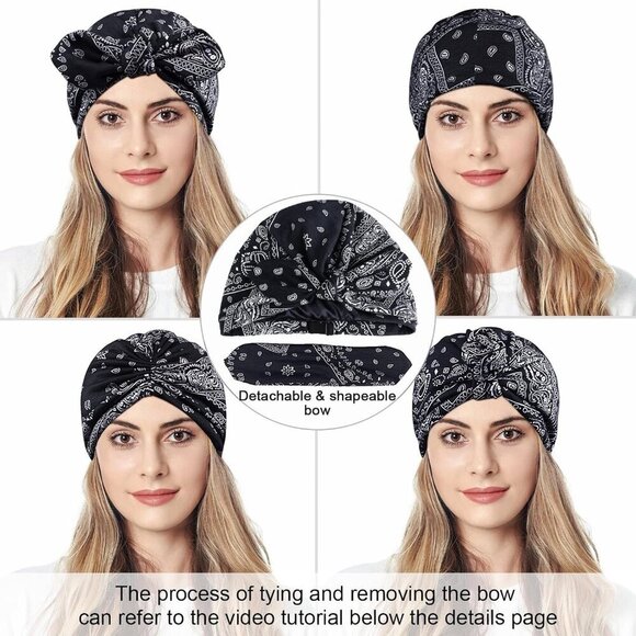 Satin Lined Cotton Beanies for Women Chemo Headwear Pack of 2 main image 8